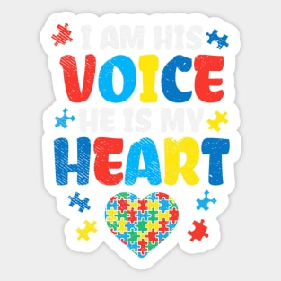 I Am His Voice He Is My Heart Autism Awareness Asl Sped Sticker